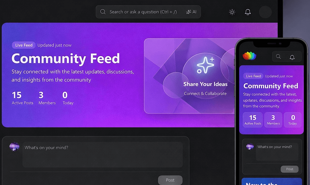Team collaborating on platform